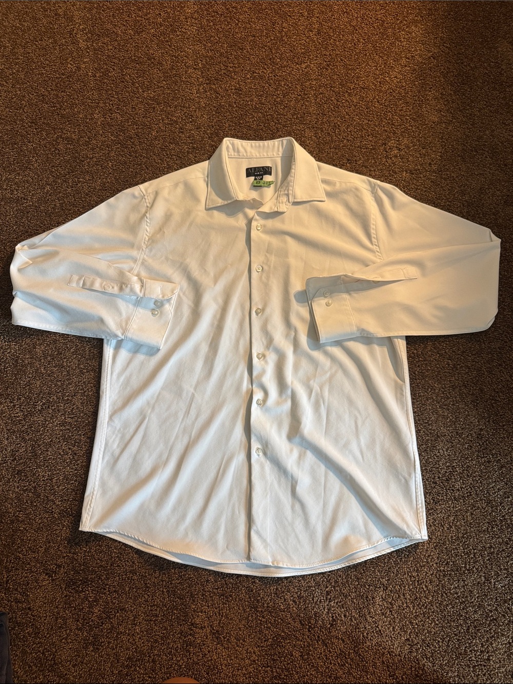 Alfani Men's White Long-Sleeve Dress Shirt